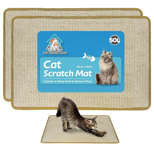 2Pk Cat Scratching Mat Sisal 60X40Cm Non Slip Kitten Scratcher Board Pad Pet